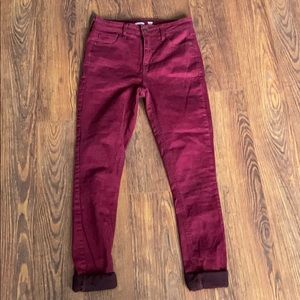 Old Navy Rockstar Super Skinny High Waist Burgundy